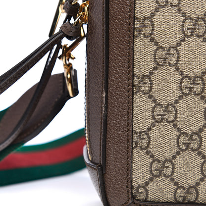 Gucci GG Supreme Monogram Web Small Ophidia Top Handle Shoulder Bag Brown 8 of 11