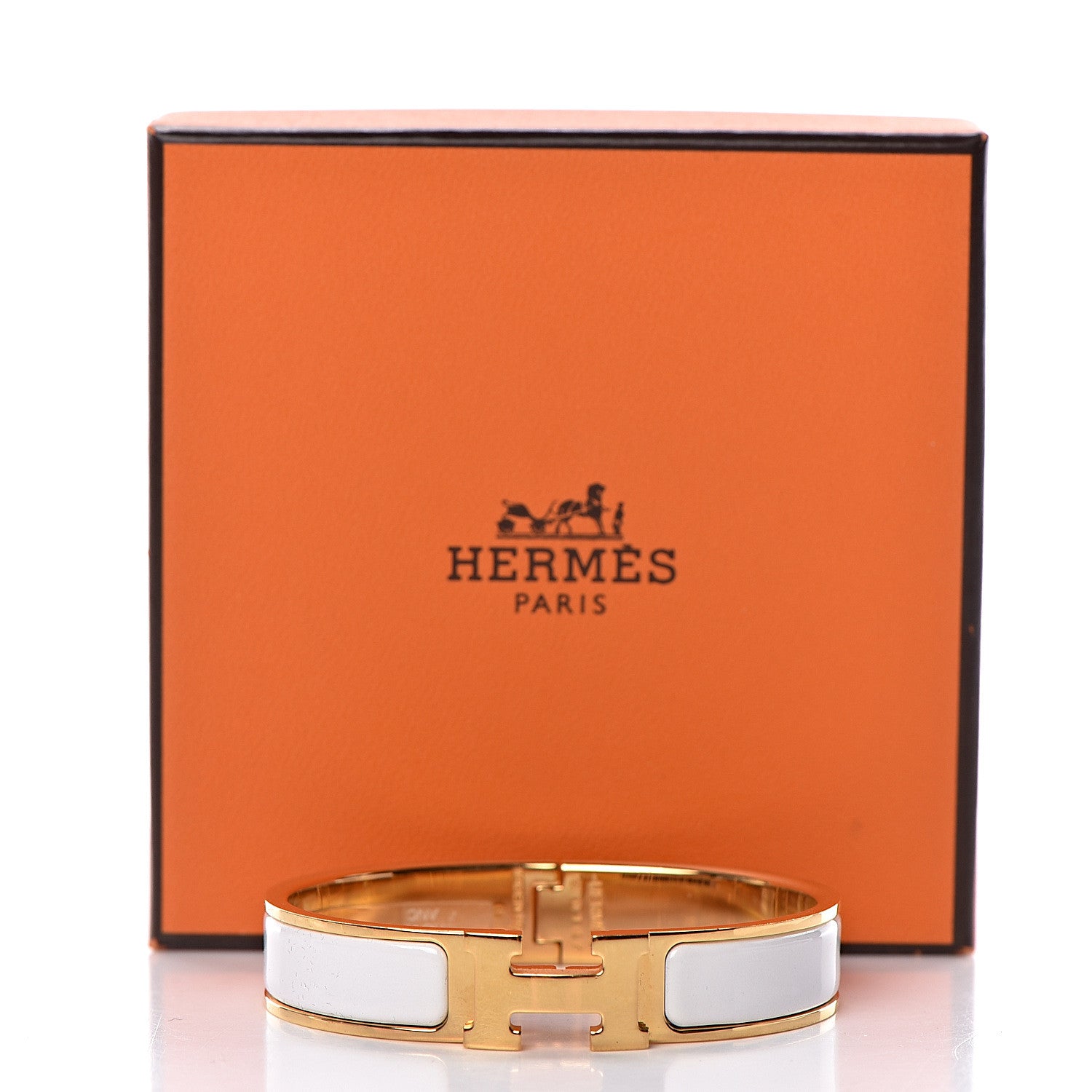 Hermes Enamel Narrow Clic Clac H Bracelet PM White 5 of 5