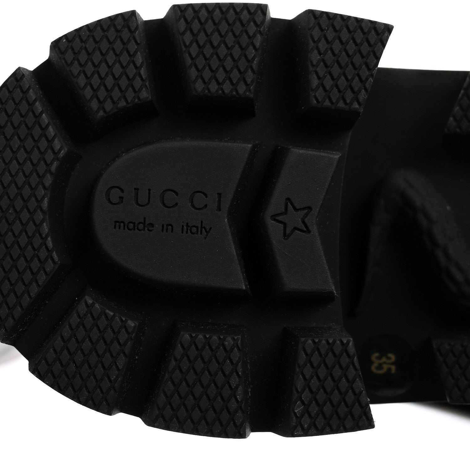 Gucci Calfskin Sylvie Web Lace Up Combat Boots 35 Black 7 of 10