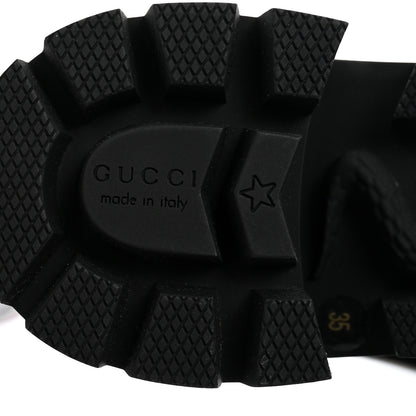 Gucci Calfskin Sylvie Web Lace Up Combat Boots 35 Black 7 of 10