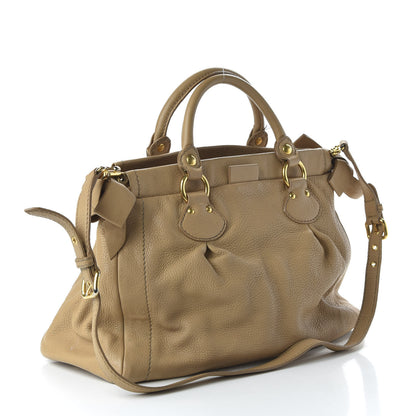 Miu Miu Vitello Large Bow Tote Beige 3 of 15