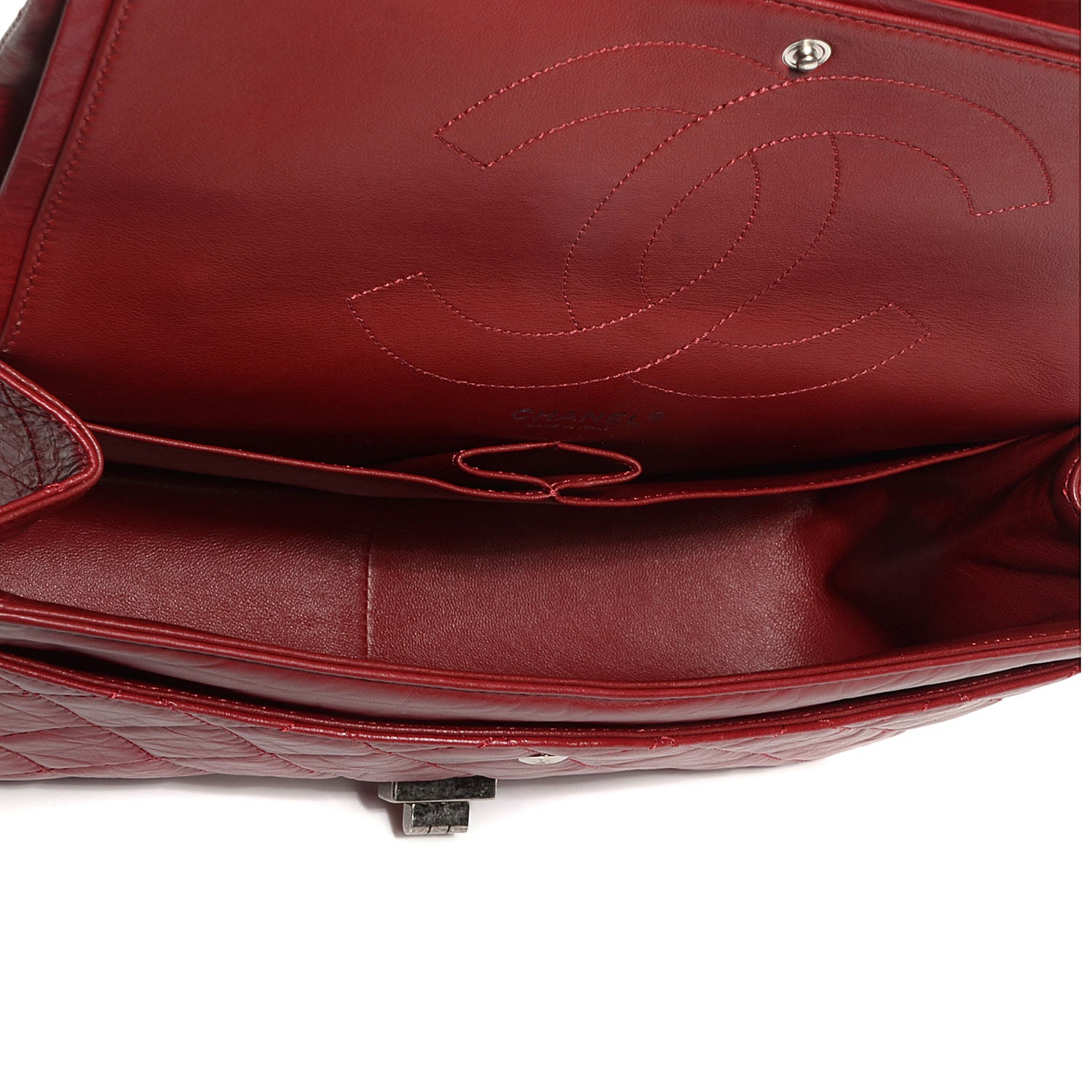 Chanel Aged Calfskin Quilted 2.55 Reissue 227 Flap Red 6 of 10