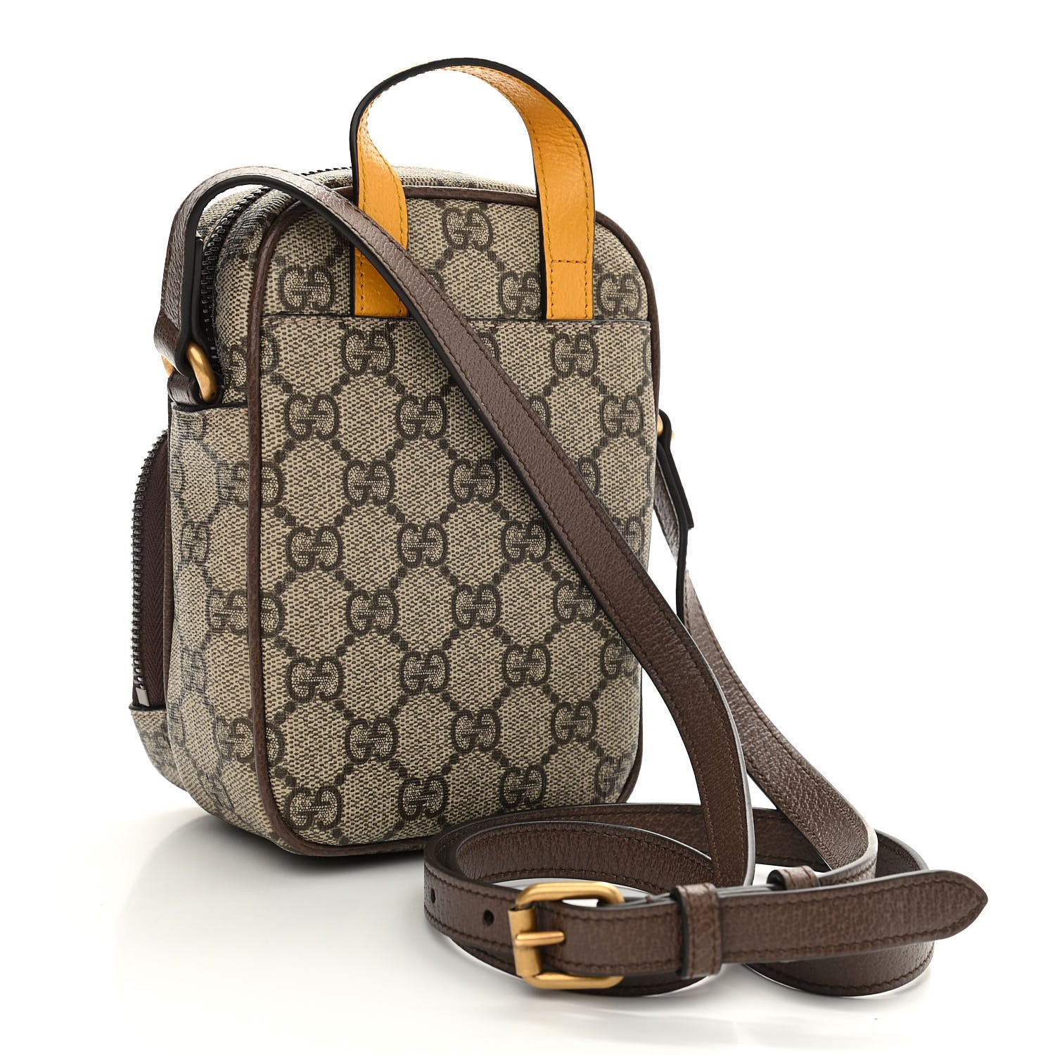 Gucci GG Supreme Monogram Mini Neo Vintage Double Zip Messenger Bag Beige New Acero Crop 3 of 11