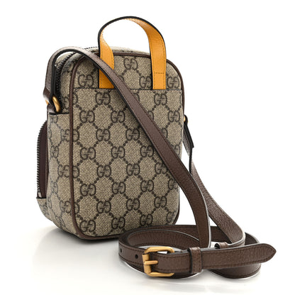 Gucci GG Supreme Monogram Mini Neo Vintage Double Zip Messenger Bag Beige New Acero Crop 3 of 11