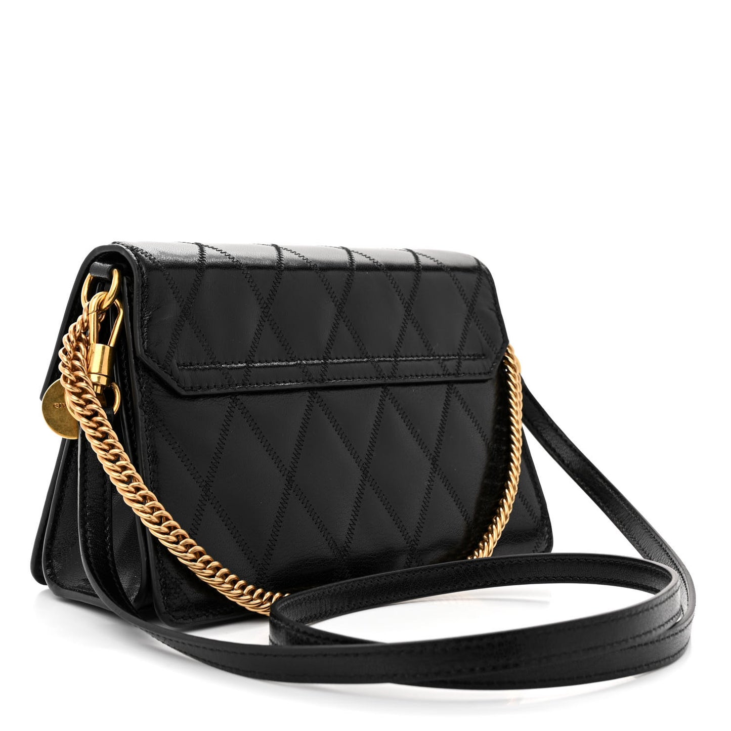 Goatskin Quilted Small GV3 Shoulder Bag Black
