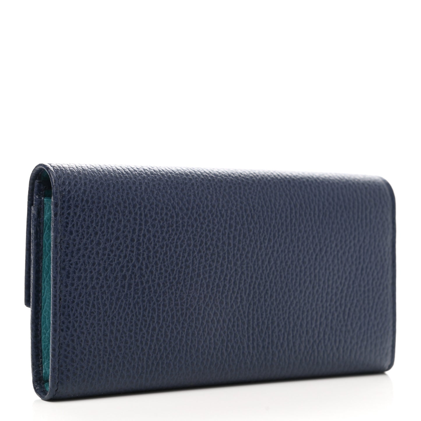 Dollar Calfskin Swing Continental Wallet Marine Deep Cobalt