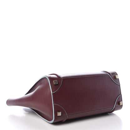 Celine Palmelato Micro Luggage Burgundy Azur Blue 4 of 23