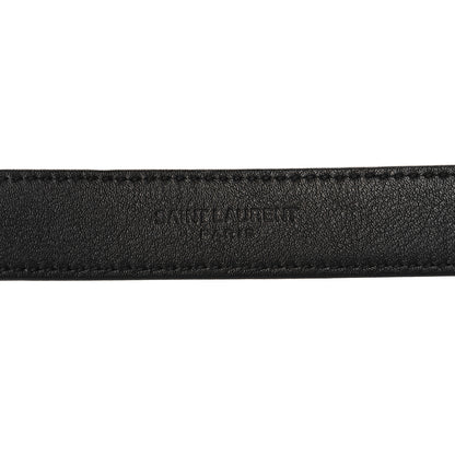 Saint Laurent Smooth Calfskin Monogram Square Buckle Belt 80 32 Black 5 of 6