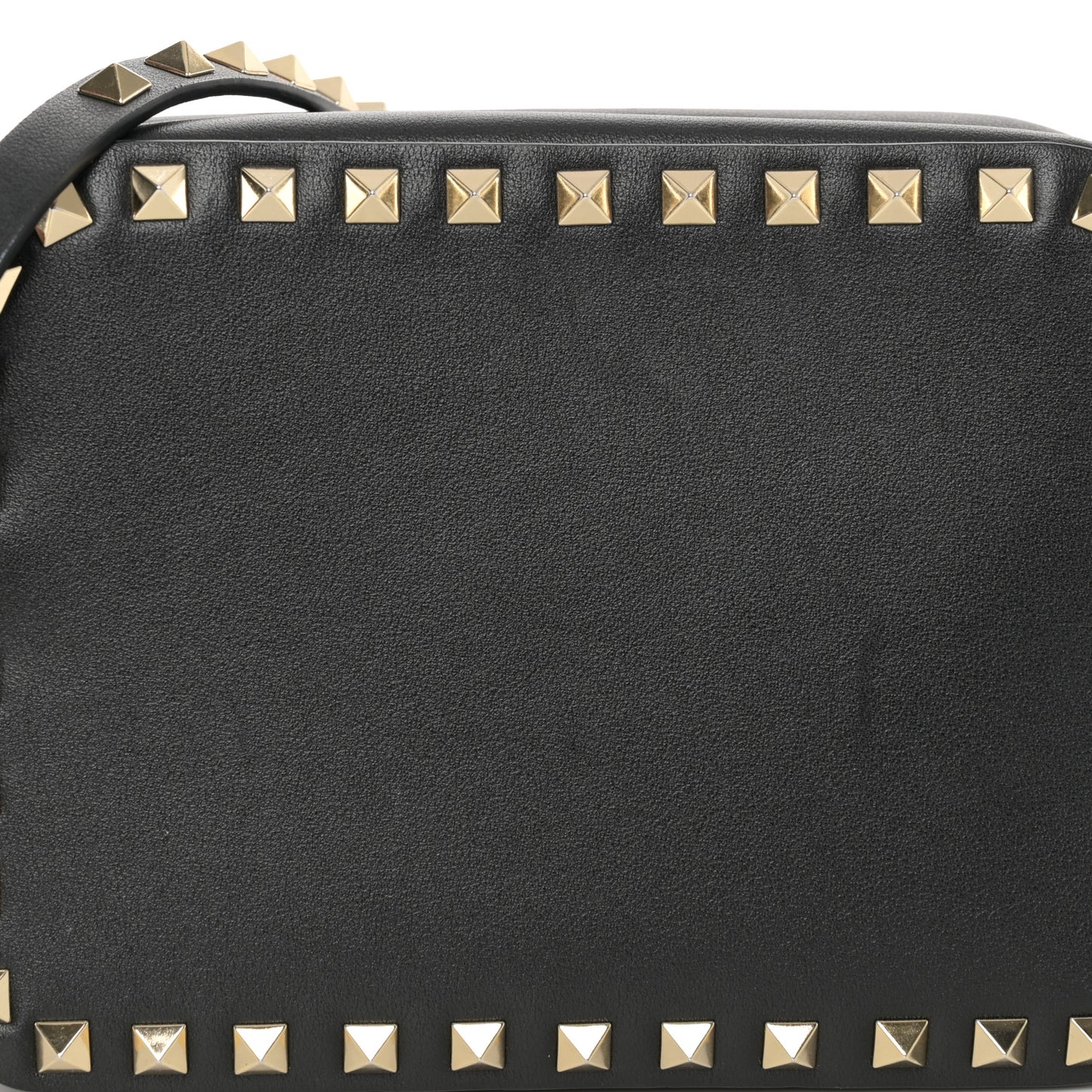 Calfskin Rockstud Camera Crossbody Bag Black