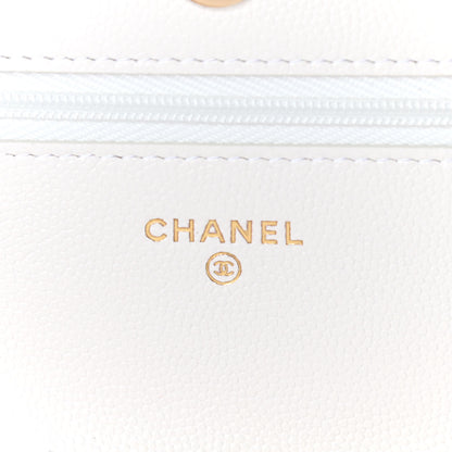 Chanel Caviar Quilted Wallet On Chain WOC White 6 of 11