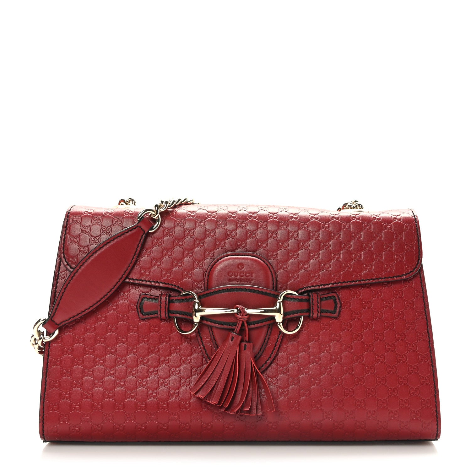 Gucci Microguccissima Medium Emily Chain Shoulder Bag Red 1 of 9