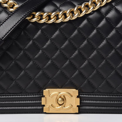 Chanel Lambskin Quilted New Medium Boy Flap Black 10 of 14