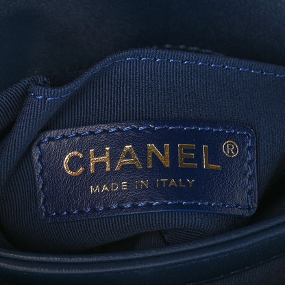 Chanel Calfskin Quilted Pearl Jewel Chain Flap Navy 8 of 11