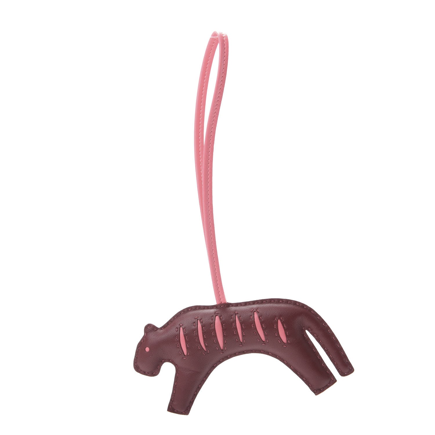 Hermes Milo Lambskin Rooroo Bag Charm Rouge H Rose Azalee 1 of 4