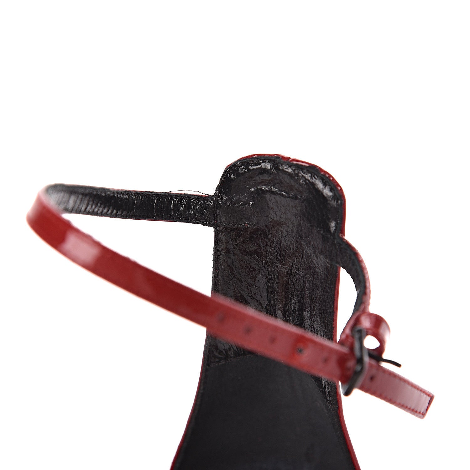 Saint Laurent Patent Calfskin Freja 105 Bow Sandals 37 Rouge Eros 7 of 12