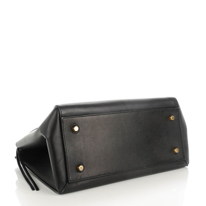 Celine Smooth Calfskin Medium Bi-Color Edge Shoulder Bag Black Navy 4 of 9