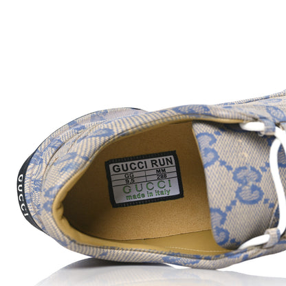 Gucci Ultralight Plume Calfskin Monogram Printed Mens Gucci Run Sneakers 9.5 Beige Blue 6 of 7