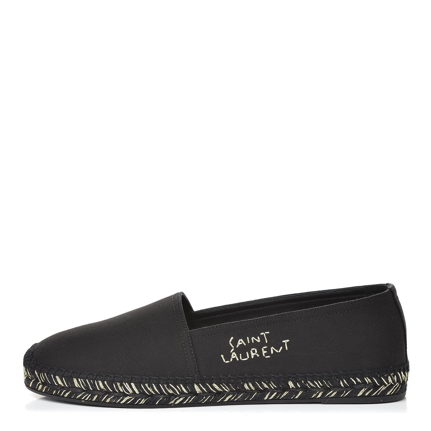 Canvas Logo Embroidered Espadrilles 41 Black