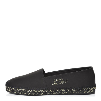 Saint Laurent Canvas Logo Embroidered Espadrilles 41 Black 1 of 10
