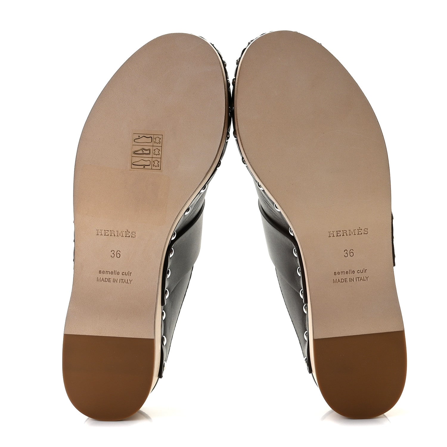 Hermes Calfskin Calya Mules 36 Cafe 7 of 9