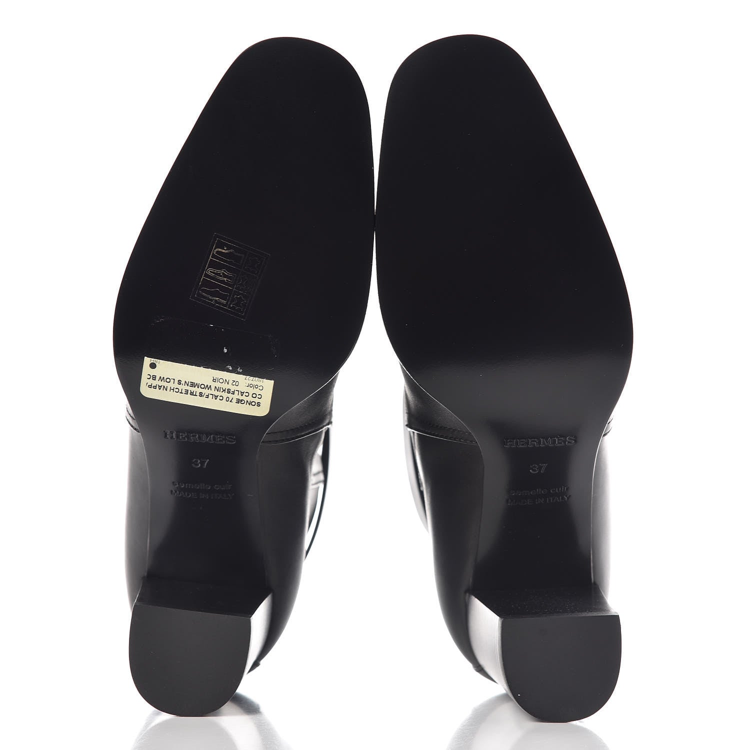 Hermes Calfskin Stretch Nappa Womens Songe 70 Low Boots 37 Black 5 of 8
