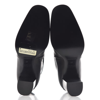 Hermes Calfskin Stretch Nappa Womens Songe 70 Low Boots 37 Black 5 of 8
