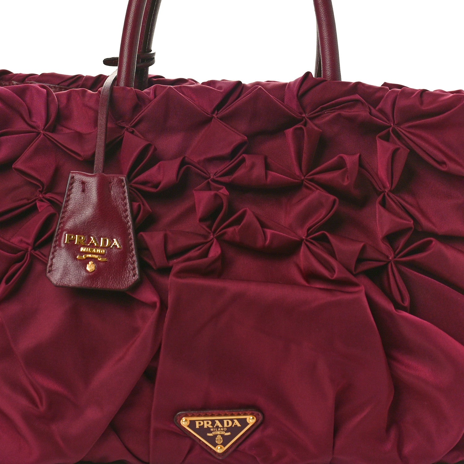 Prada Tessuto Nylon Origami Pleated Tote Barolo 1503243 – FASHIONPHILE