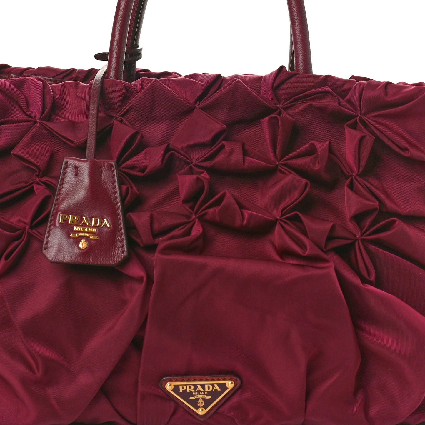 Tessuto Nylon Origami Pleated Tote Barolo