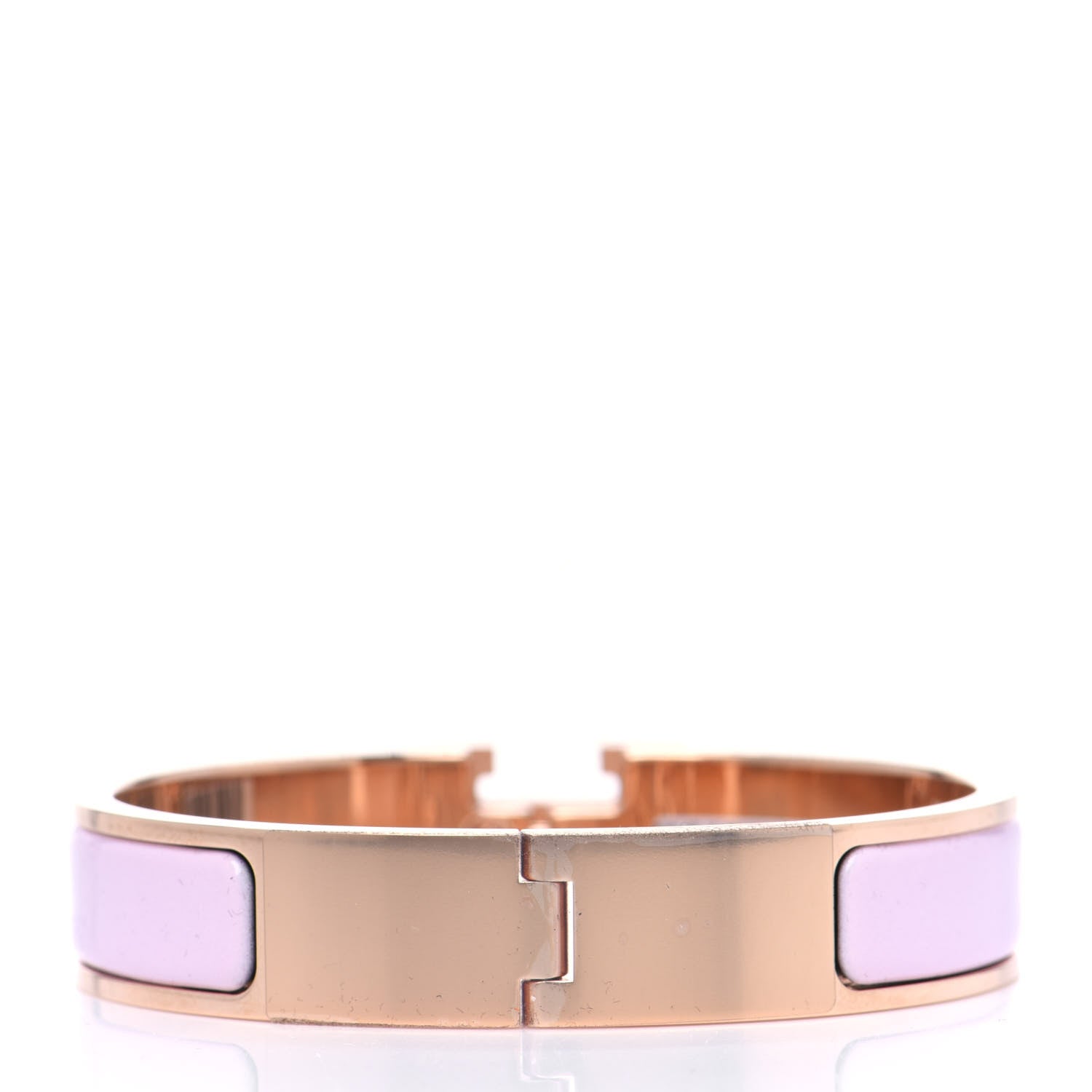Hermes Enamel Narrow Clic Clac H Bracelet PM Rose Dragee 2 of 3
