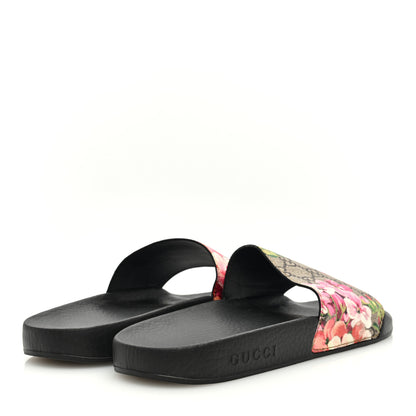 Gucci GG Supreme Monogram Blooms Slide Sandals 40 Beige Multicolor 4 of 8