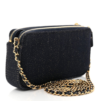 Chanel Canvas Small Deauville Clutch With Chain Black 3 of 11