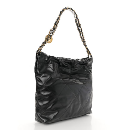Chanel Shiny Calfskin Quilted Small Chanel 22 Black 4 of 11