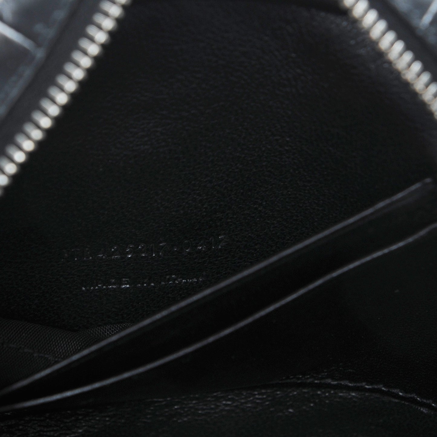 Calfskin Crocodile Embossed Monogram Blogger Bag Black