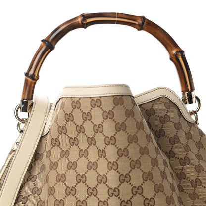 Gucci Monogram Peggy Bamboo Top Handle Bag Off White 10 of 10