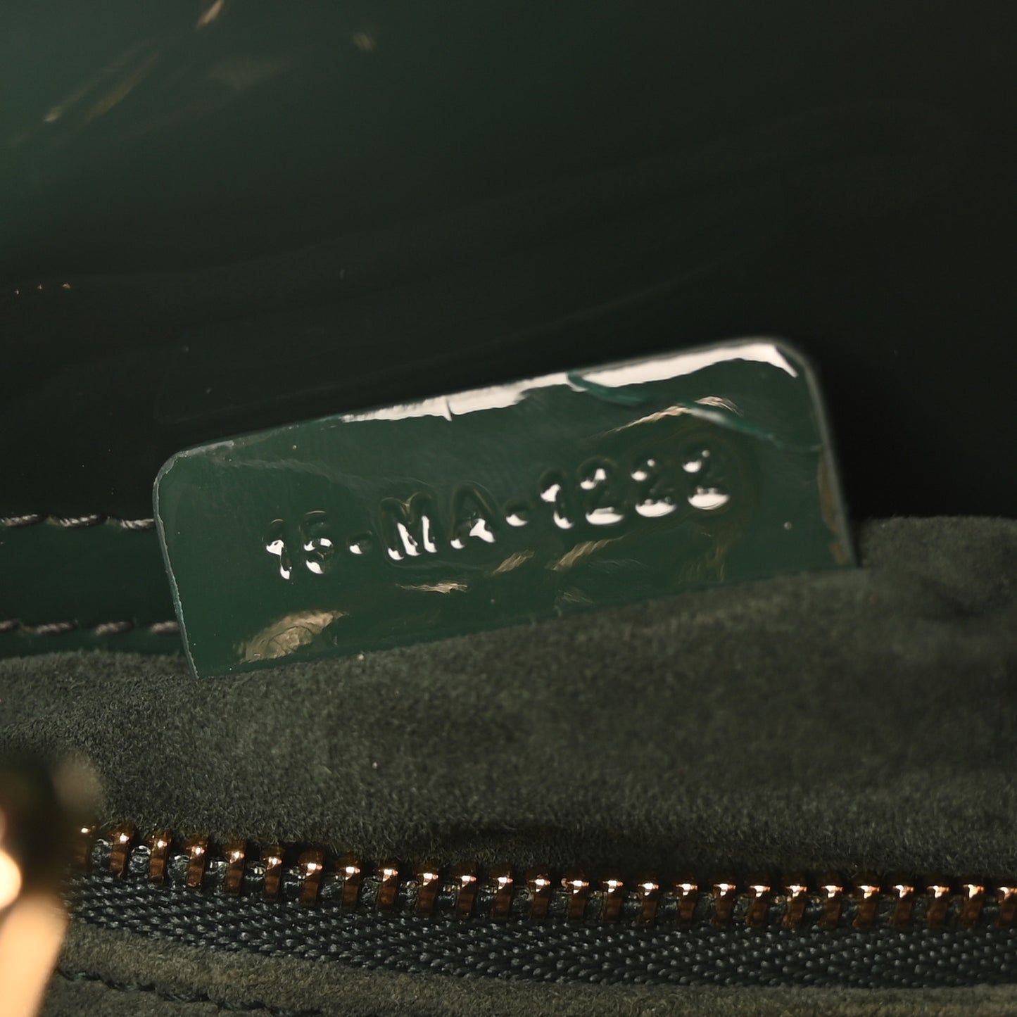 Patent Cannage Mini Lady Dior Pine Green