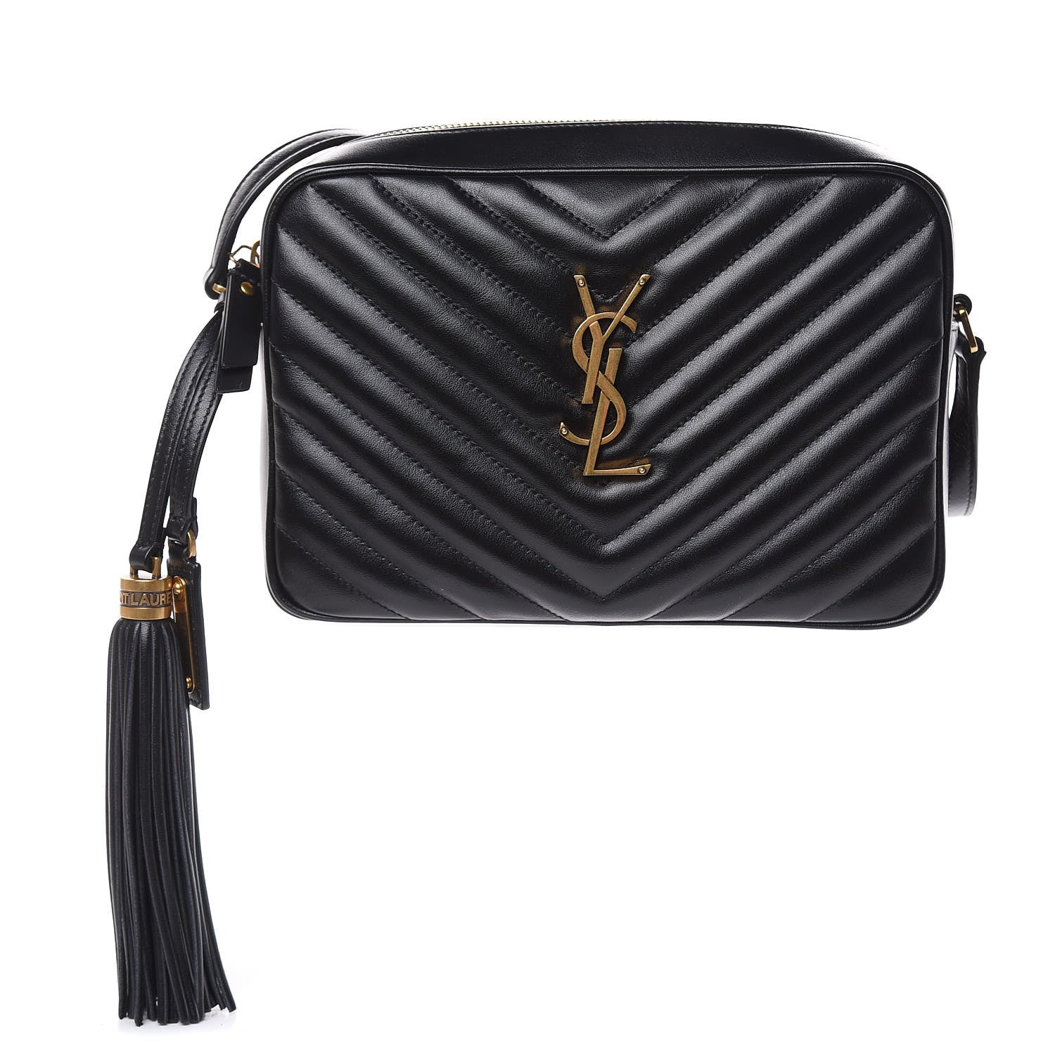 Saint Laurent Calfskin Matelasse Monogram Lou Camera Bag Black 1 of 9