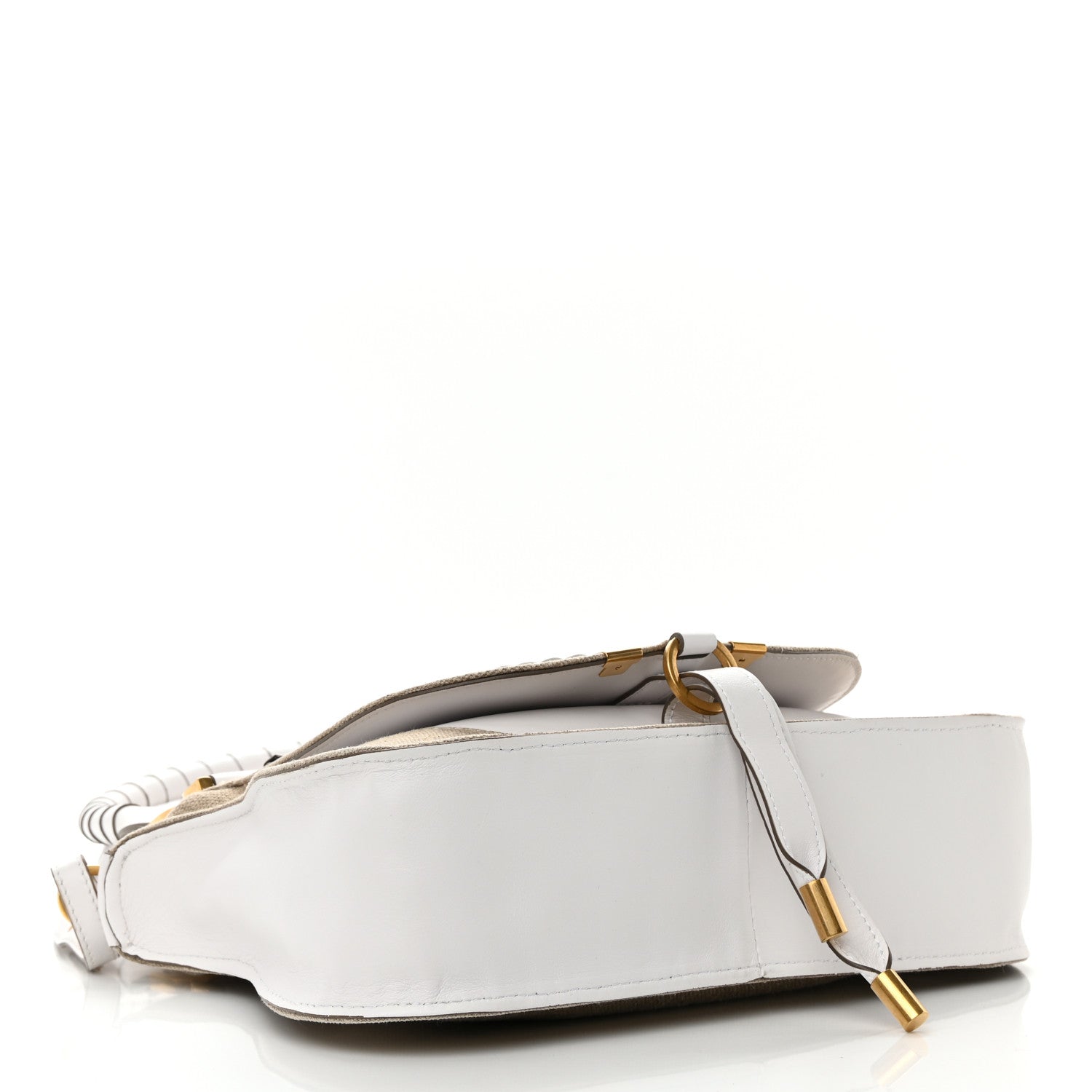 Chloe Canvas Calfskin Small Marcie Satchel White 4 of 19