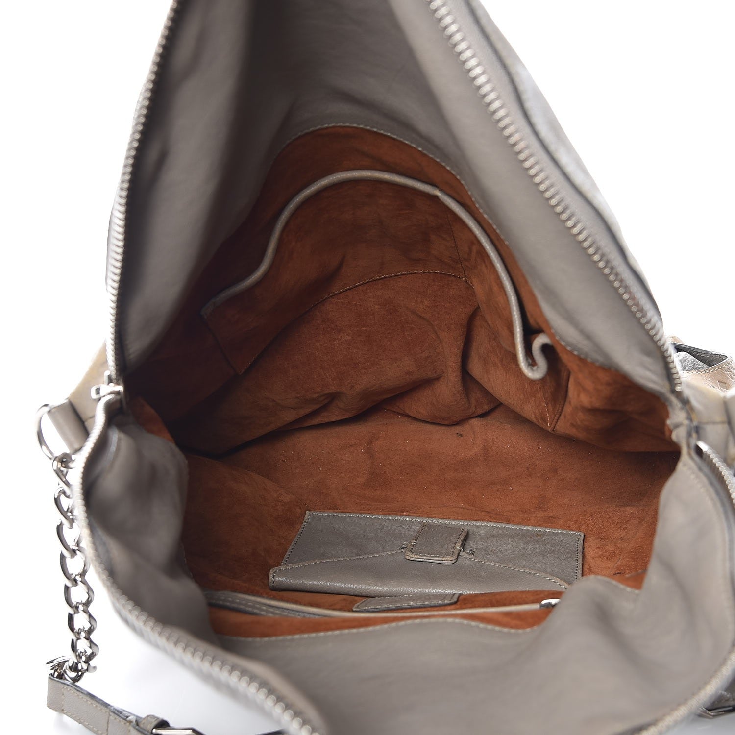 MCM Calfskin Monogram Shoulder Bag Taupe 5 of 23