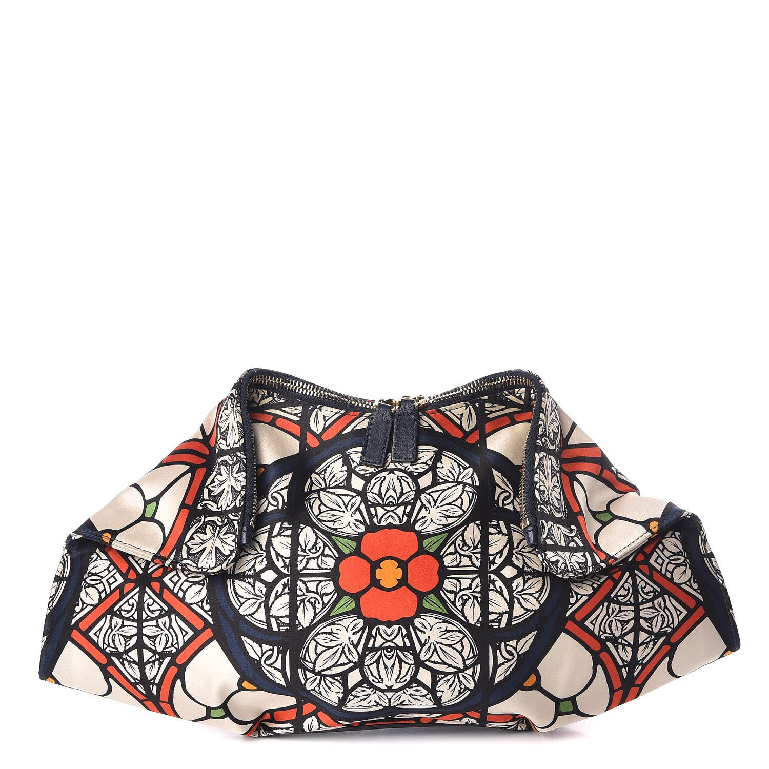 Alexander McQueen Silk Stained Glass De Manta Clutch White 1 of 12