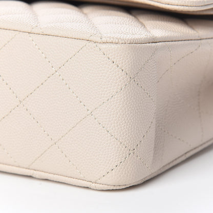 Chanel Caviar Quilted Medium Double Flap Light Beige 10 of 11