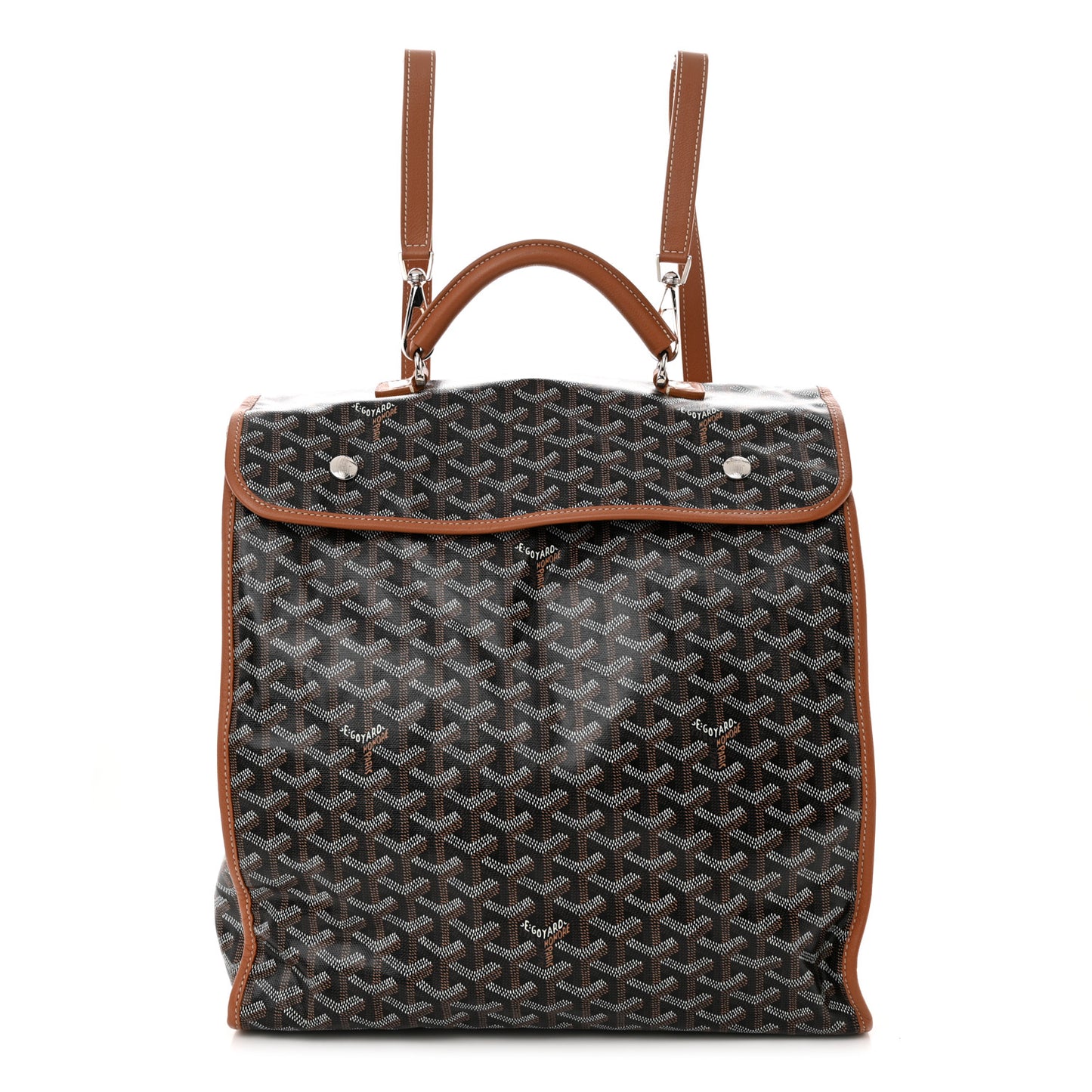 Goyardine Saint Leger Soft Briefcase Backpack Black Gold