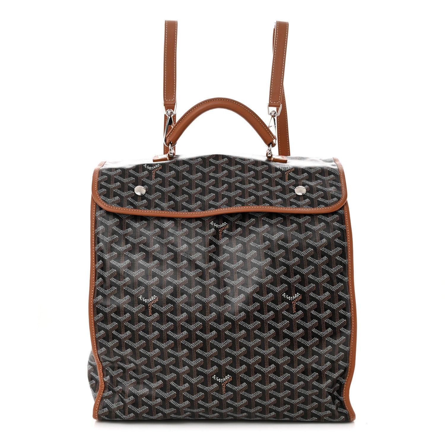 Goyard Goyardine Saint Leger Soft Briefcase Backpack Black Gold 1 of 13