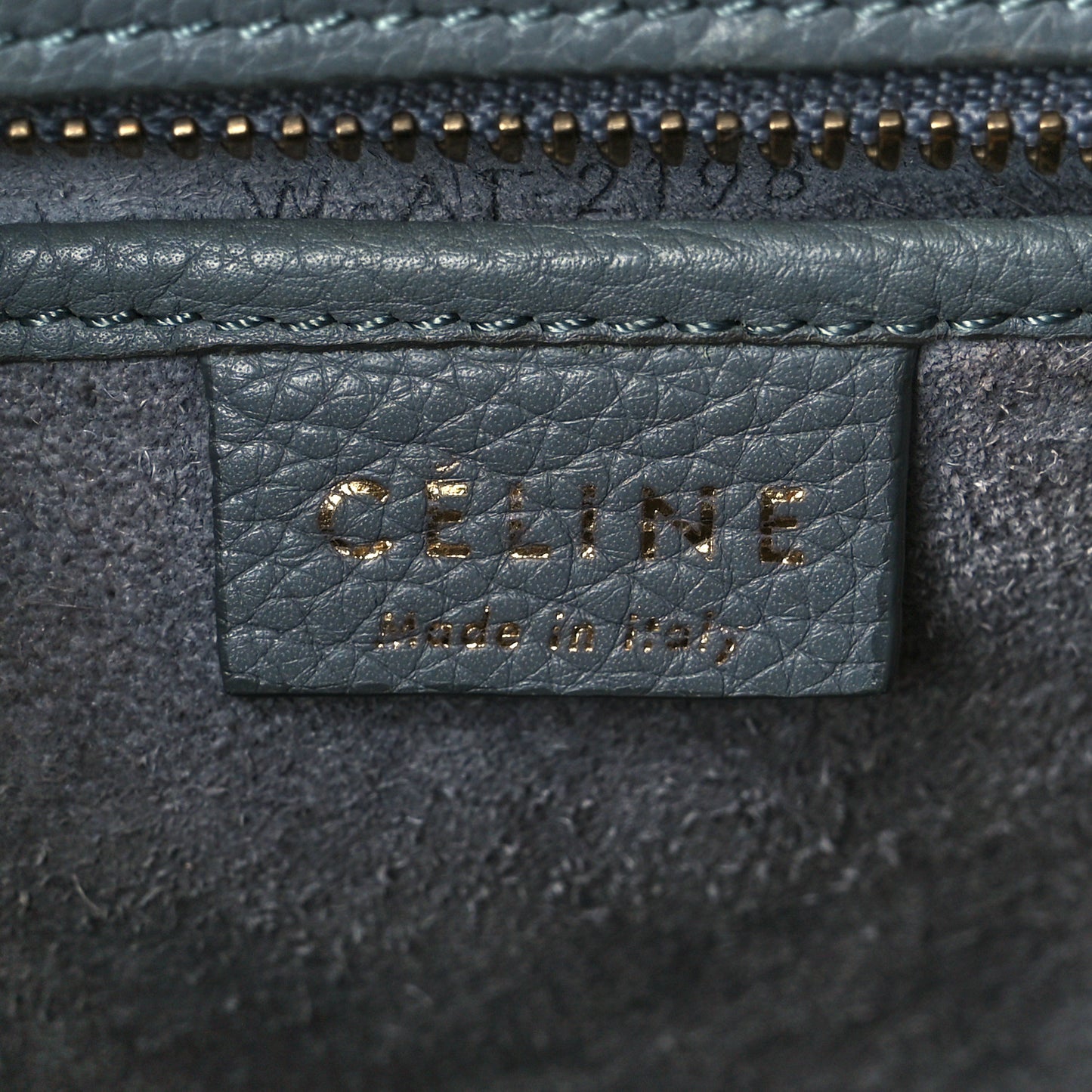 Drummed Calfskin Nano Luggage Kohl