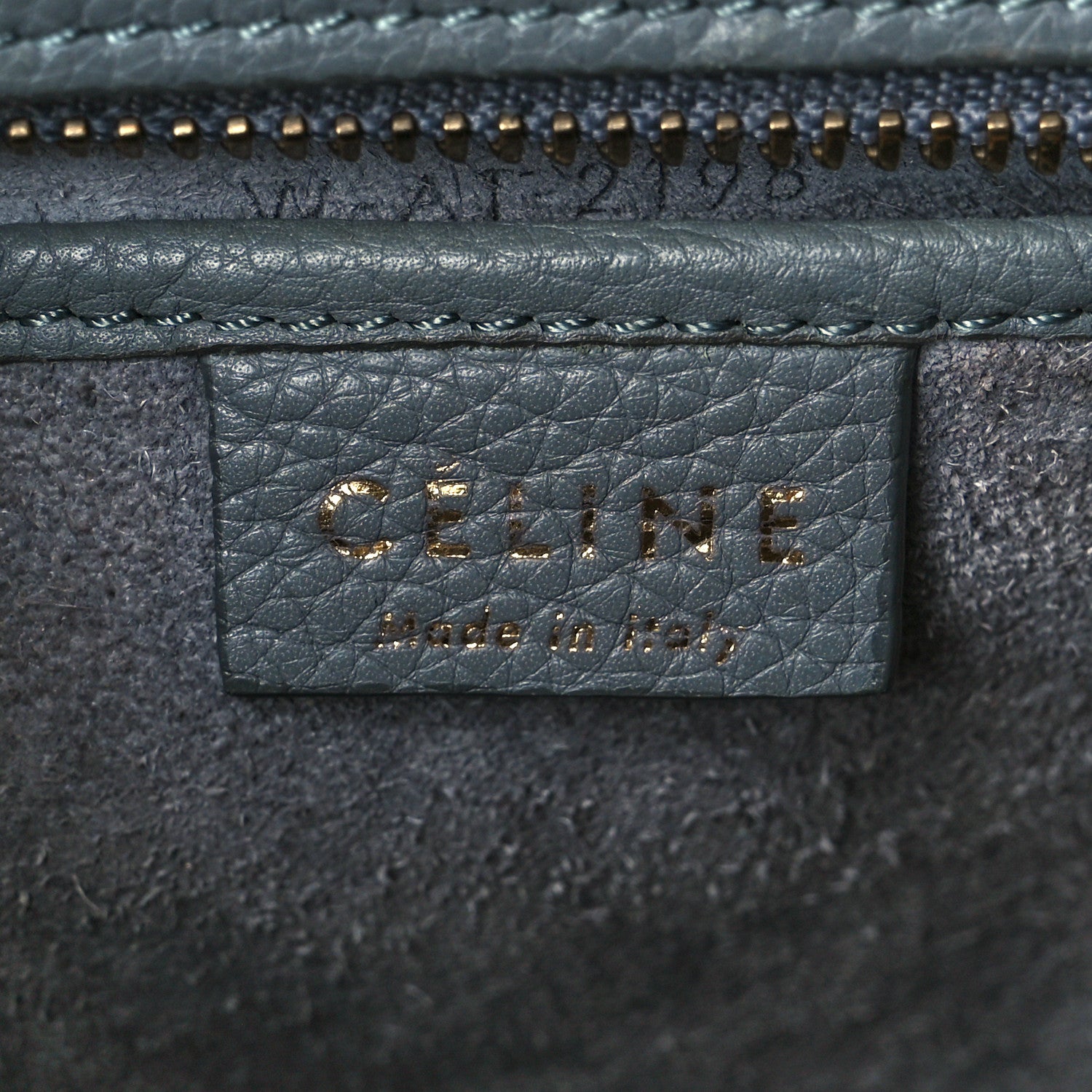 Celine Drummed Calfskin Nano Luggage Kohl 6 of 12