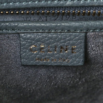 Celine Drummed Calfskin Nano Luggage Kohl 6 of 12