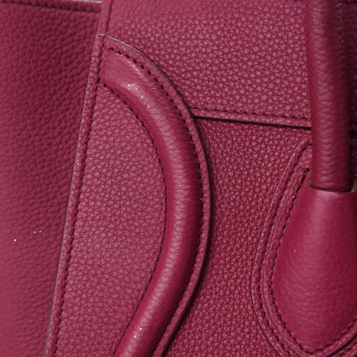 Drummed Calfskin Micro Luggage Plum