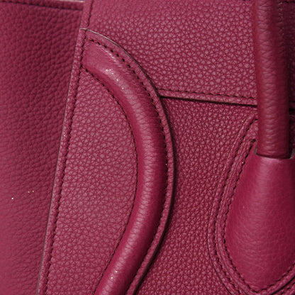 Celine Drummed Calfskin Micro Luggage Plum 8 of 14
