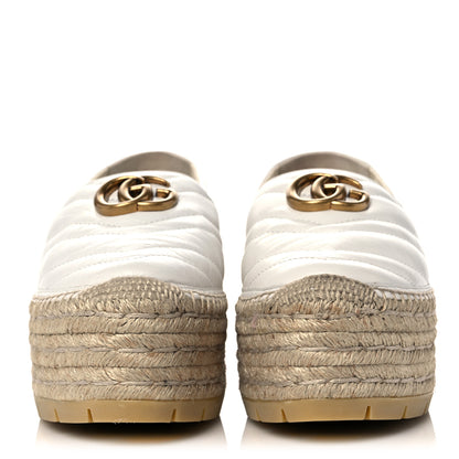 Gucci Nappa Matelasse GG Marmont Platform Espadrilles 38 Great White 2 of 11