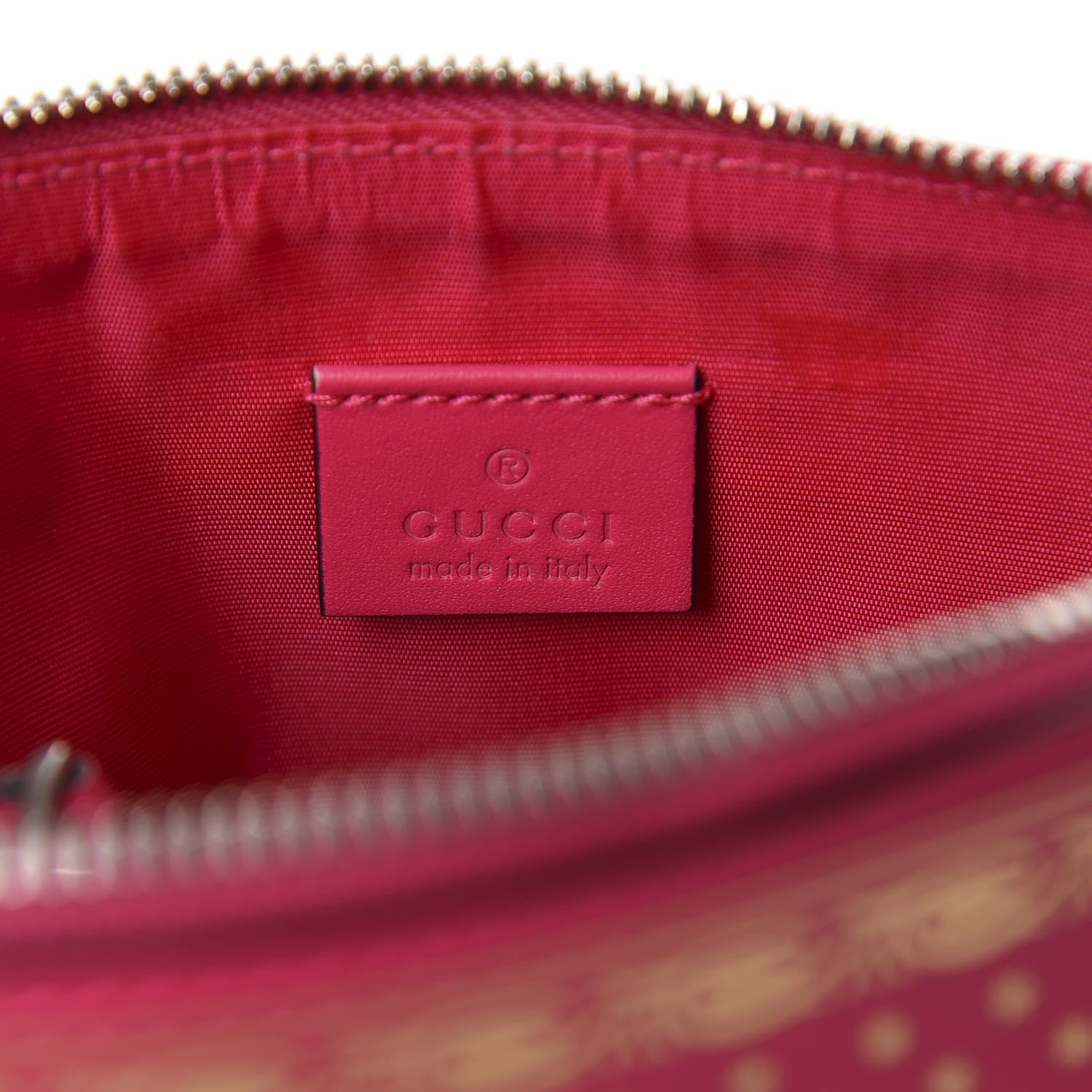 Gucci X SEGA Calfskin GUCCY Stars Mini Dome Shoulder Bag Violet Fuxia Gold 7 of 9