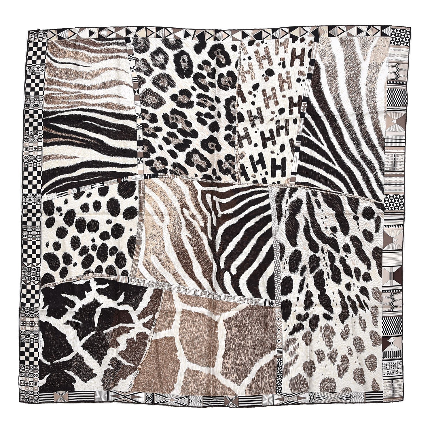 Hermes Silk Pelages et Camouflage Scarf 90 1 of 4